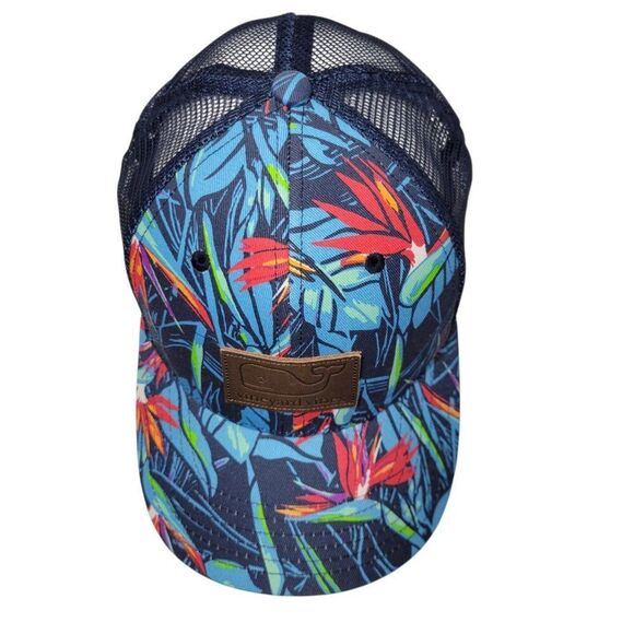 Vineyard Vines Snapback Hat Birds of Paradise Floral Hawaiian Mesh Back Unisex - Picture 3 of 12